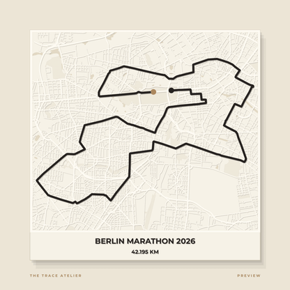 Berlin Marathon 2026 · Mapa 3D - The Trace Atelier