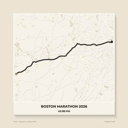 Boston Marathon 2026 · Mapa 3D - The Trace Atelier