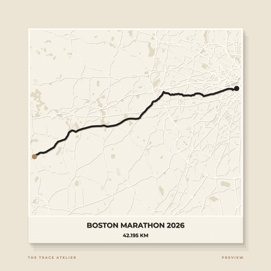 Boston Marathon 2026 · Mapa 3D - The Trace Atelier