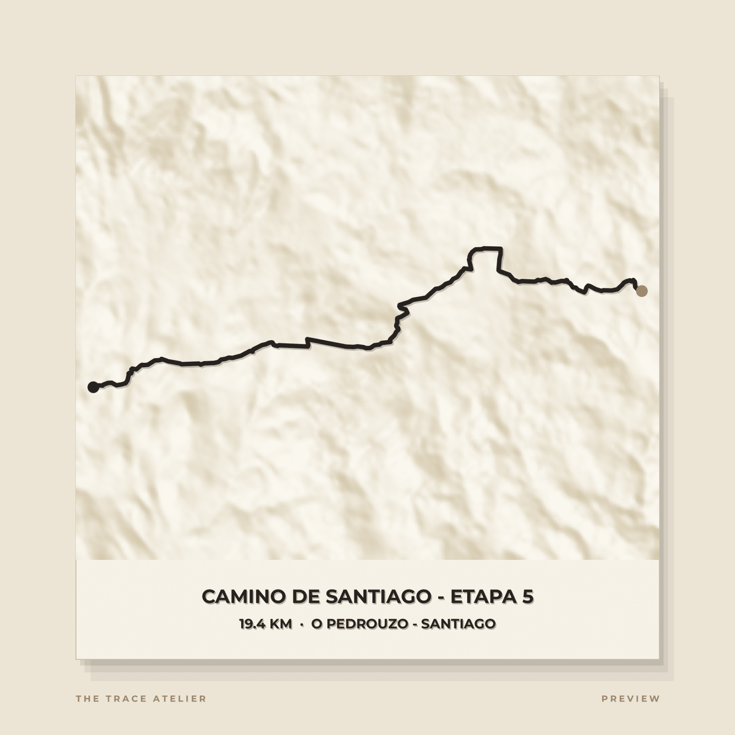 Camino de Santiago · Camino Francés · Mapa 3D - The Trace Atelier