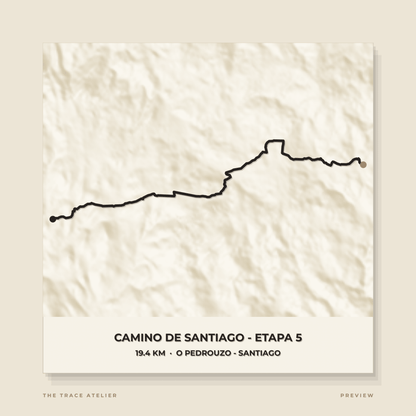 Camino de Santiago · Camino Francés · Mapa 3D - The Trace Atelier