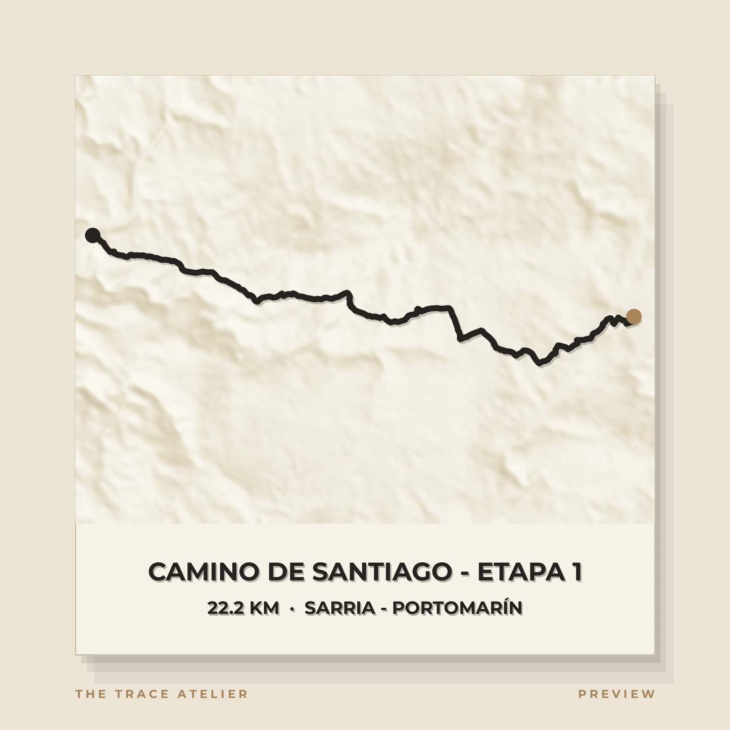 Camino de Santiago · Camino Francés · Mapa 3D - The Trace Atelier