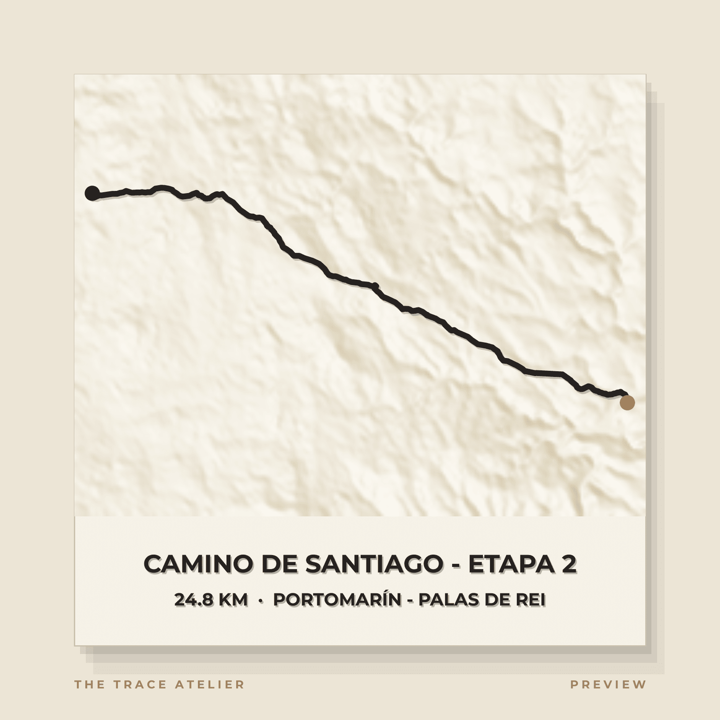 Camino de Santiago · Camino Francés · Mapa 3D - The Trace Atelier