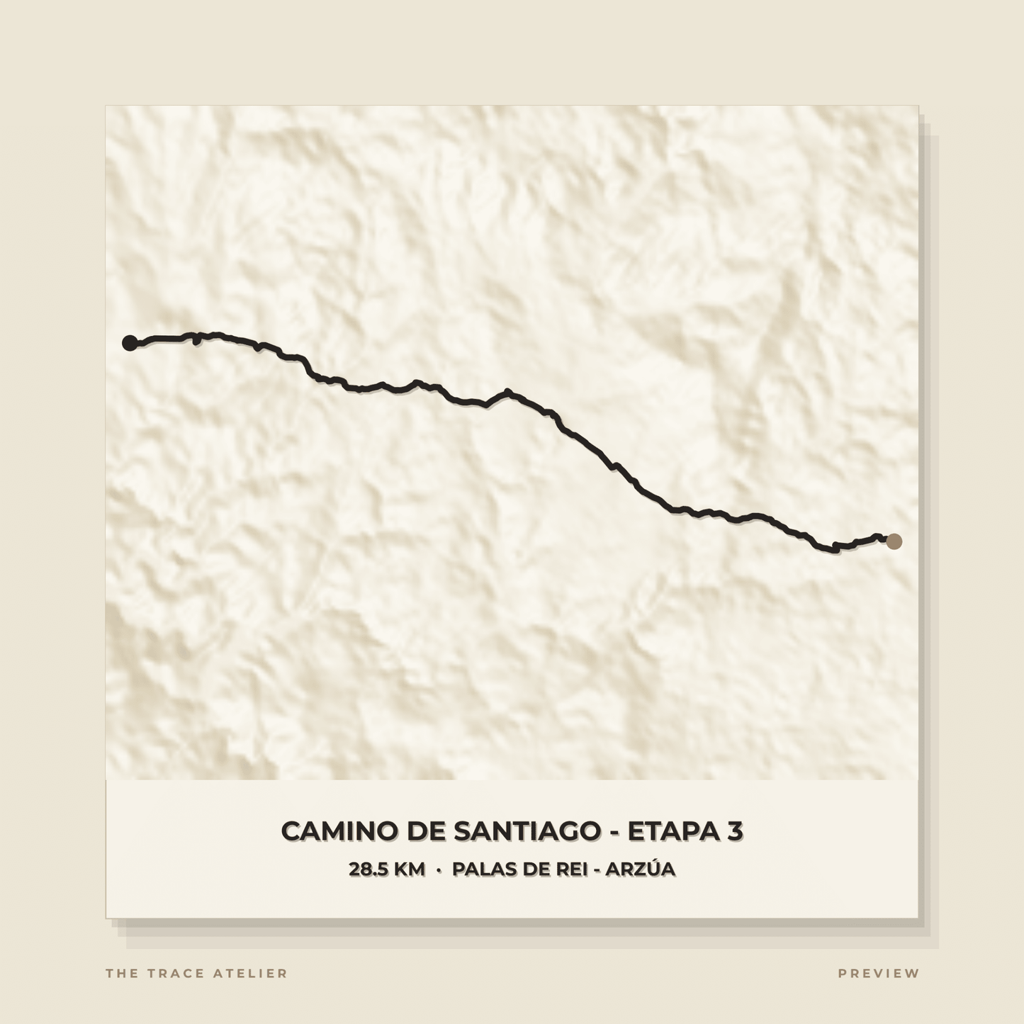 Camino de Santiago · Camino Francés · Mapa 3D - The Trace Atelier