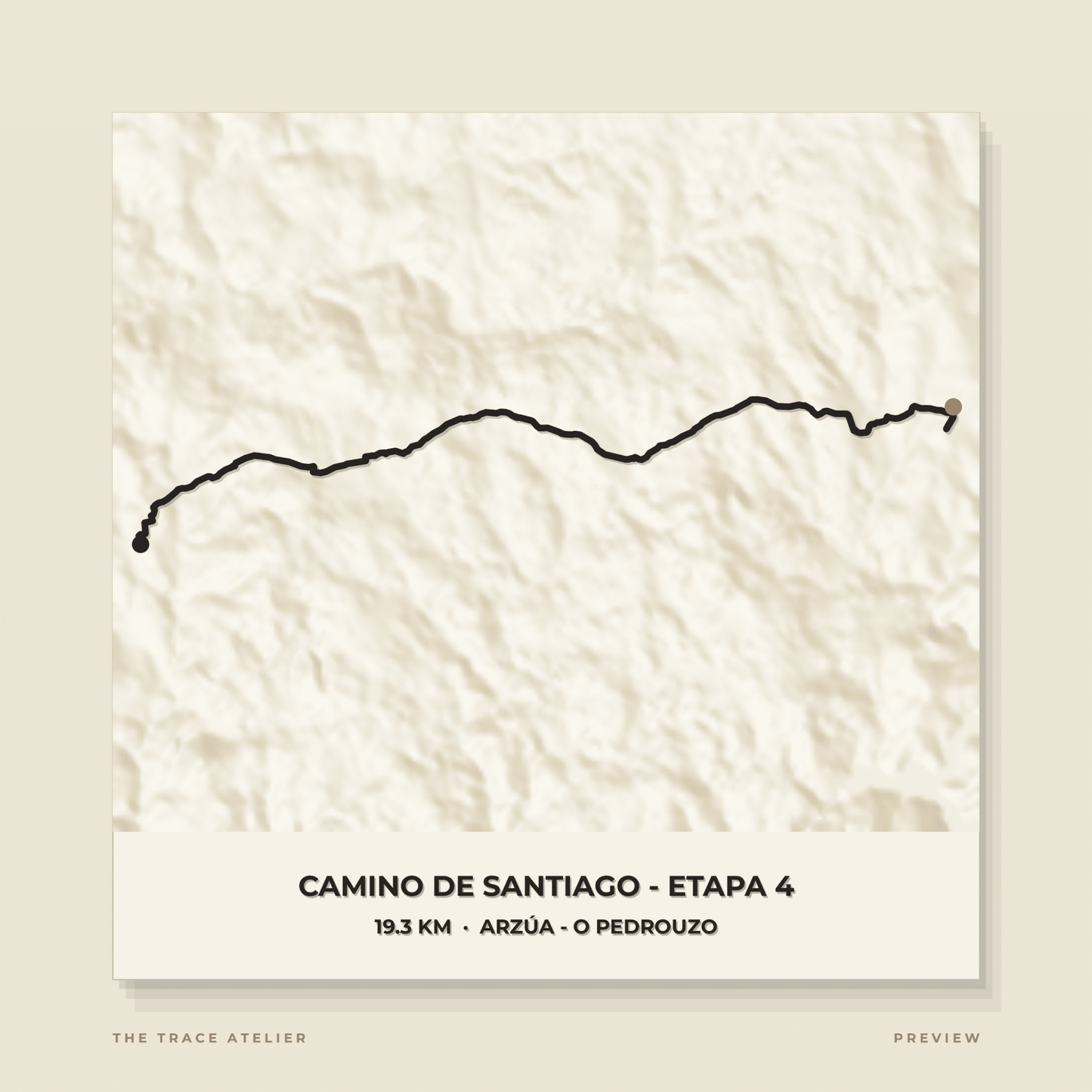 Camino de Santiago · Camino Francés · Mapa 3D - The Trace Atelier