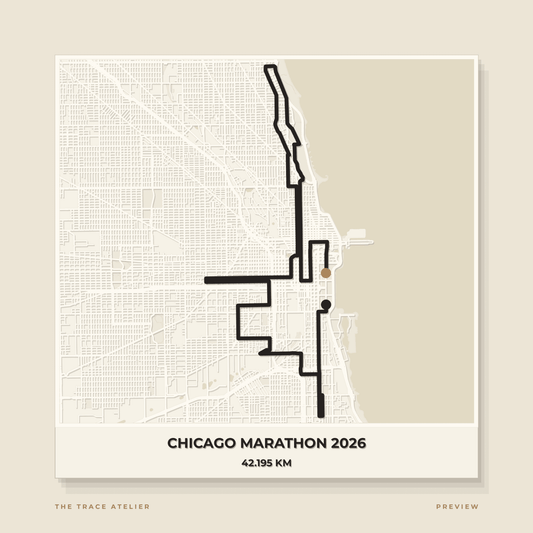 Chicago Marathon 2026 · Mapa 3D - The Trace Atelier