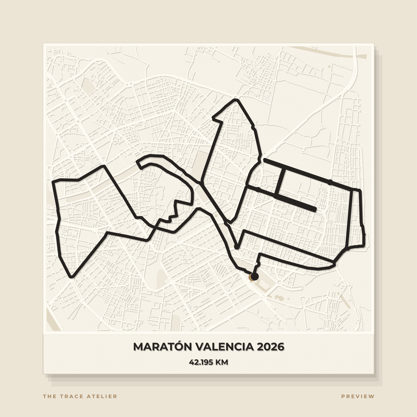 Maratón de Valencia 2026 · Mapa 3D - The Trace Atelier