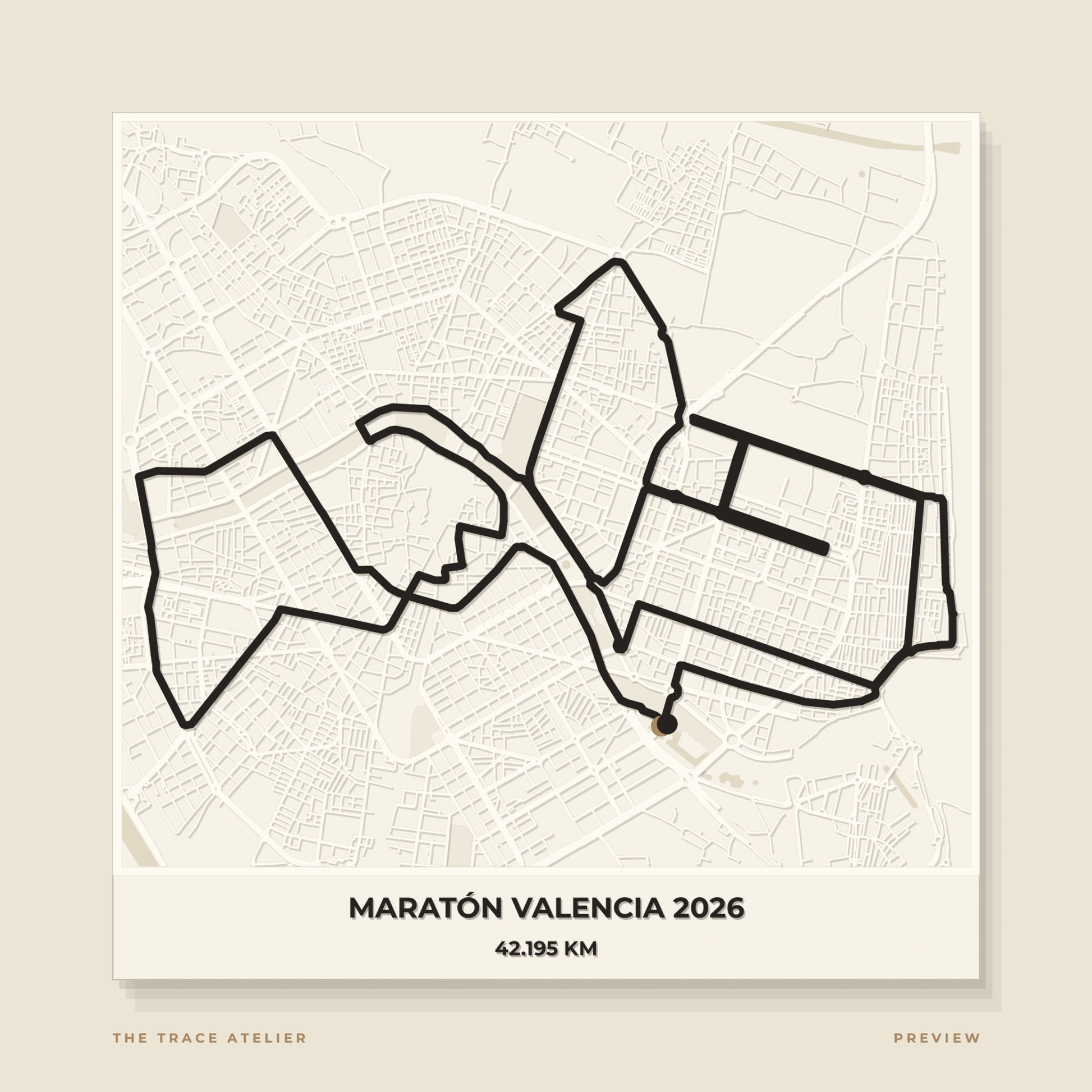 Maratón de Valencia 2026 · Mapa 3D - The Trace Atelier