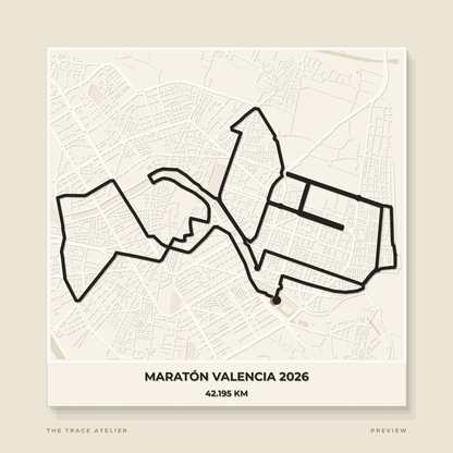 Maratón de Valencia 2026 · Mapa 3D - The Trace Atelier