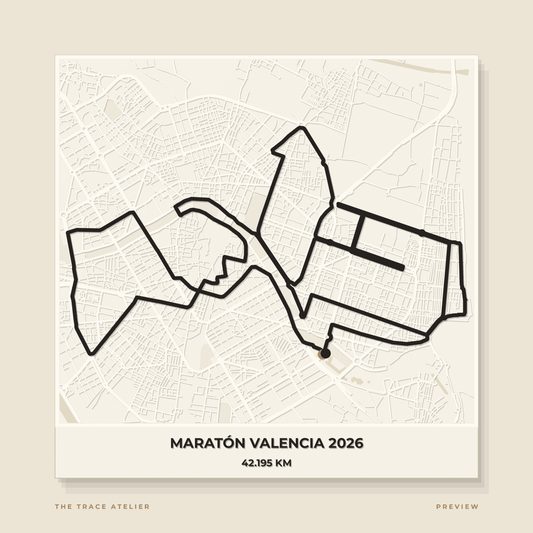 Maratón de Valencia 2026 · Mapa 3D - The Trace Atelier